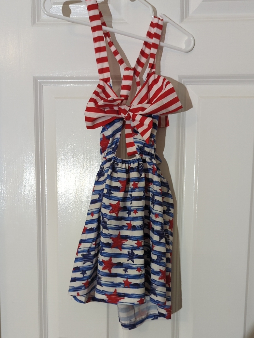 Toddler 2T Red, White & Blue Striped Star Sundress with Bow